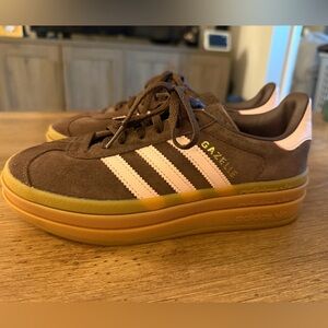 adidas Originals Women's Gazelle Bold size 6- brown and pink excellent condition